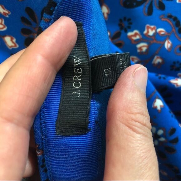 J. Crew Flounce skirt blue floral print sz 12 - Picture 7 of 8